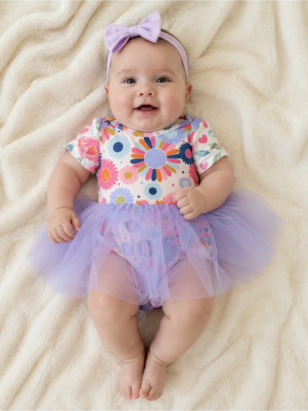 Mila & Rose floral colorful tutu bodysuit 3-6mo summer botique